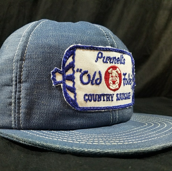 VTG Purnells Old Folks Country Sausage Hat Denim - Picture 4 of 8